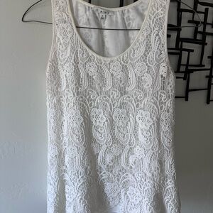 White Lace Sleeveless Top